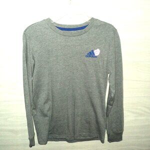 Adidas Positivtee Long Sleeved Tee Shirt Boys Size M (10/12) Back Ripple Graphic